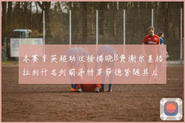 本赛季英超助攻榜揭晓B费谢尔基格拉利什名列前茅特罗萨德紧随其后